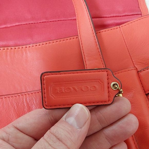 Coach Campbell orange leather Eva flap satchel(missing shoulder strap) - Picture 6 of 8